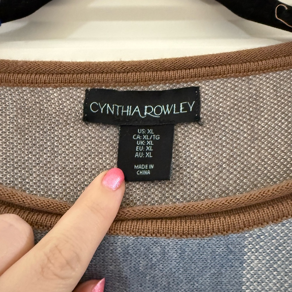 Cynthia Rowley Multicolor Plaid Crewneck Sweater - Picture 2 of 3